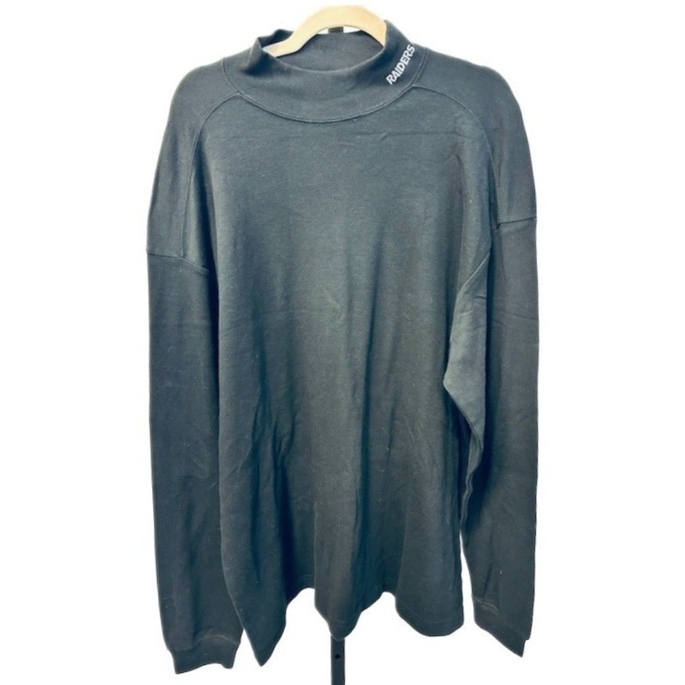 NFL Las Vegas‎ Raiders Men's Size XL Black Cotton Mock Neck Long Sleeve Shirt
